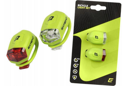 ZESTAW LAMPEK ROWEROWYCH DEMA EXTEND FROGGIES  - LIME