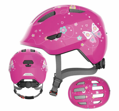 Kask rowerowy dziecięcy ABUS SMILEY 3.0 pink butterfly M (50-55 cm)