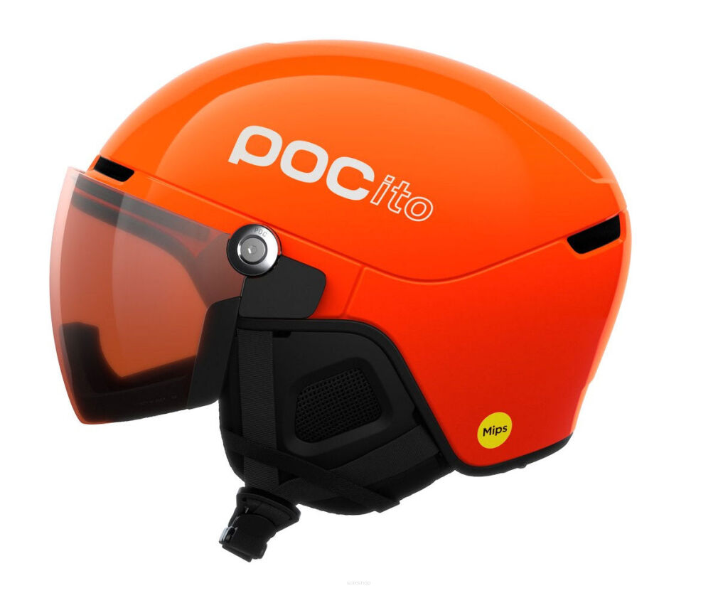 Kask narciarski junior z szybą POC POCito Obex Visor S2 Orange 55-58cm