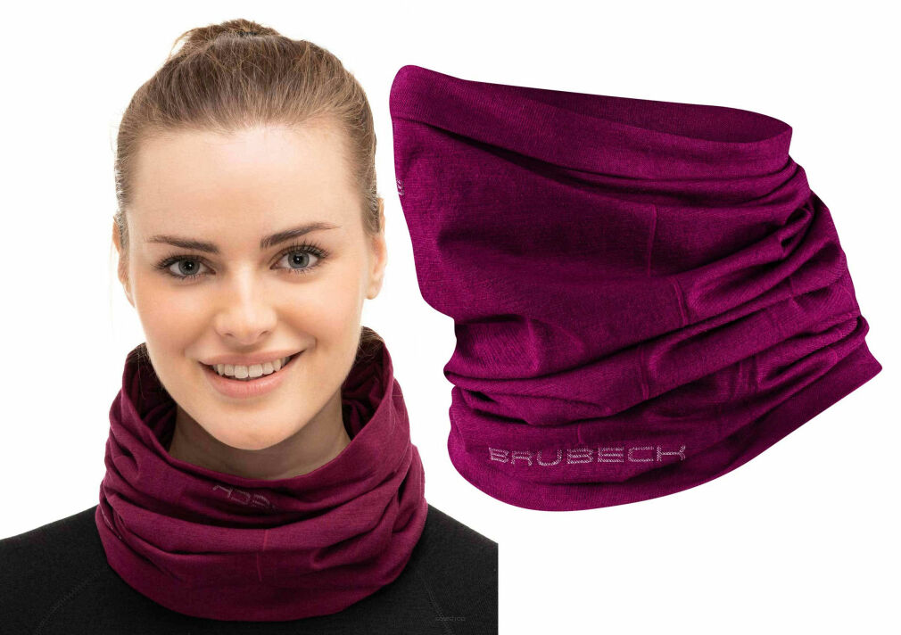 Komin wełniany Merino Brubeck Thermo śliwka S/M