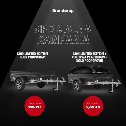 Przyczepa Brenderup 1205S uchył Limited Edition czarna + pokrywa ABS