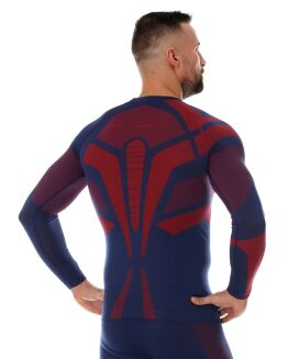 Bluza termoaktywna męska BRUBECK DRY granat/czerwony L - 4