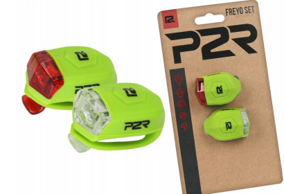 Zestaw lampek rowerowych DEMA P2R Freyo lime green