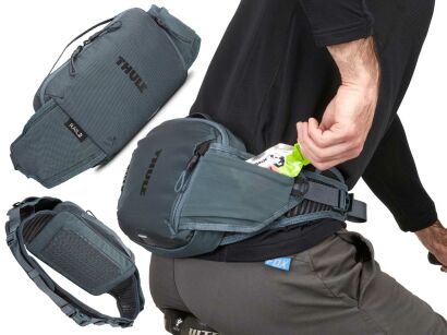 Torba rowerowa biodrowa Thule Rail Hip Pack 2L - szara nerka