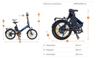 Rower elektryczny składany ENGWE O20 Boost (250W) Grey - 11