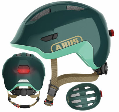 Kask rowerowy dziecięcy ABUS SMILEY 3.0 ACE LED royal green M (50-55cm)