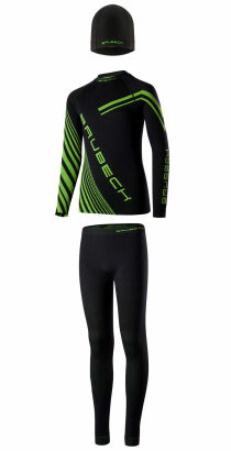 Komplet piłkarski z czapką BRUBECK DRY JUNIOR neon green 128/134