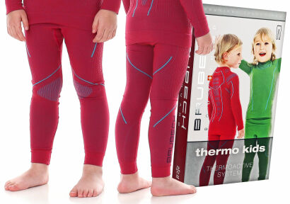 Spodnie termoaktywne Brubeck THERMO KIDS rubinowe 116/122