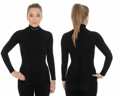 BRUBECK Bluza termoaktywna damska EXTREME WOOL MERINO czarny XL