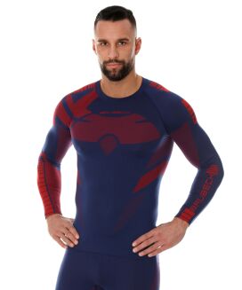 Bluza termoaktywna męska BRUBECK DRY granat/czerwony S - 2