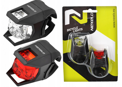 ZESTAW LAMPEK ROWEROWYCH NA BATERIE NEXELO LED L177034NEX bateria
