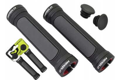 Chwyty kierownicy NEXELO 128mm obejma czarno/szare