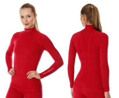 Bluza damska termoaktywna BRUBECK EXTREME WOOL Merino malina M
