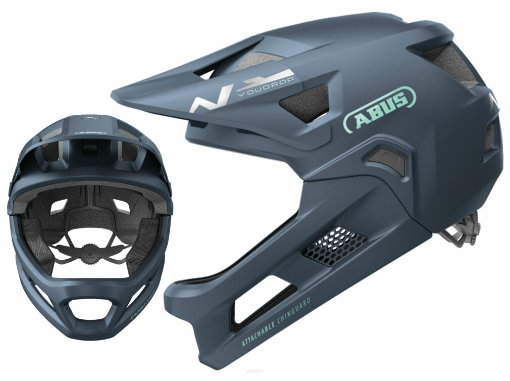 Kask rowerowy dziecięcy fullface ABUS YOUDROP FF midnight blue S (48-55cm)