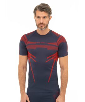 Koszulka męska BRUBECK DRY z krótkim nieb/czer XL - 2