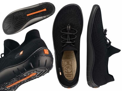 Buty sportowe męskie lekkie wygodne BRUBECK BAREFOOT Merino black 45