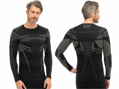 Bluza męska Brubeck DRY czarny/grafit XL