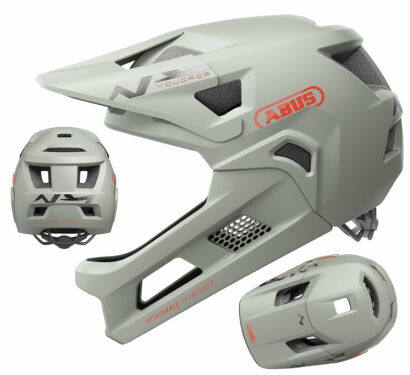 Kask rowerowy dziecięcy fullface ABUS YOUDROP FF chalk grey S (48-55cm)