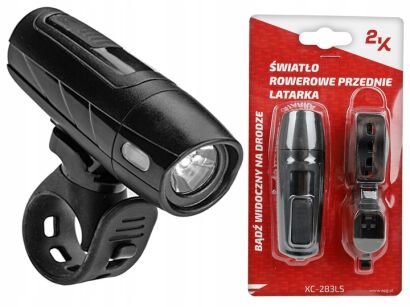 Lampka rowerowa przednia XC-283LS USB 200LM
