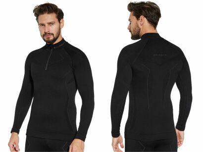 Bluza męska Brubeck Extreme Merino czarna S