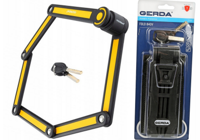 GERDA Zapięcie FOLD 840V składane czarno-żółte
