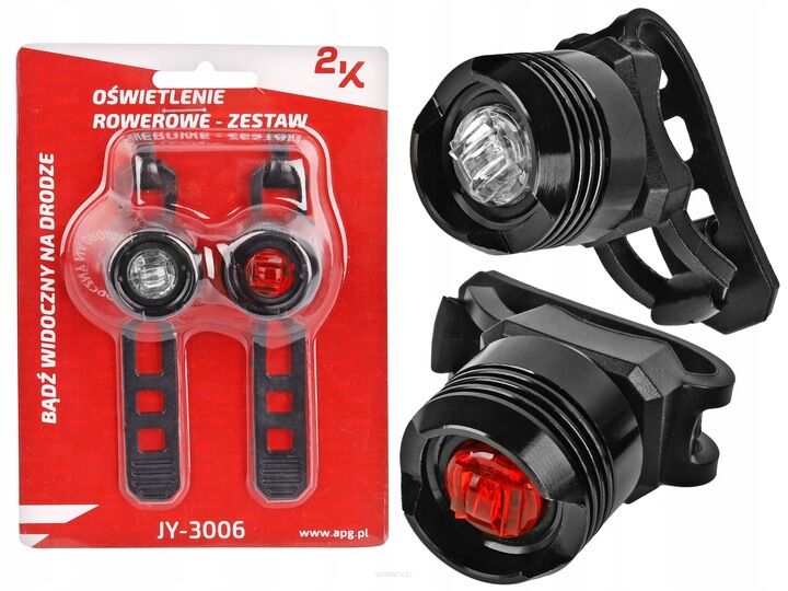 Zestaw lampek rowerowych na baterie JY-3006 LED