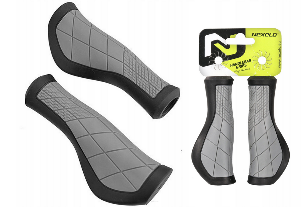 Chwyty kierownicy NEXELO ERGO 135mm czarno-szare
