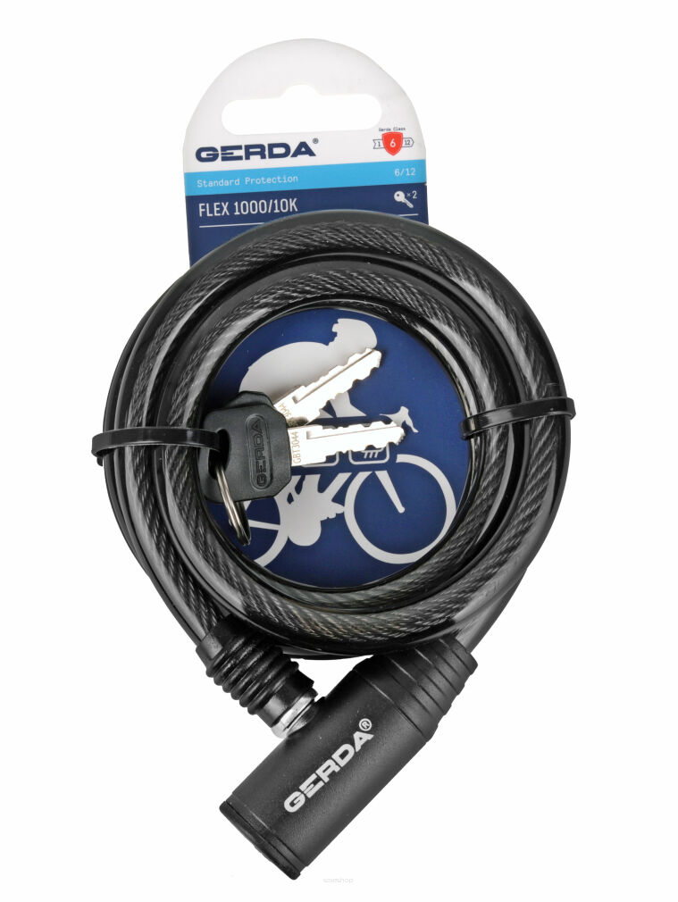 Zapięcie rowerowe GERDA FLEX 1000/10k okrągły czarny