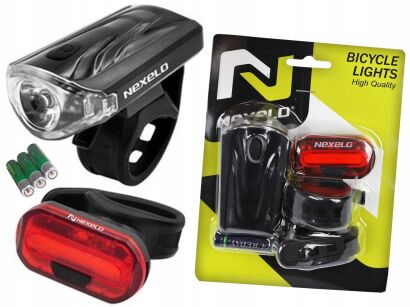 Zestaw lampek rowerowych Nexelo na baterie LED (L177022NEX)