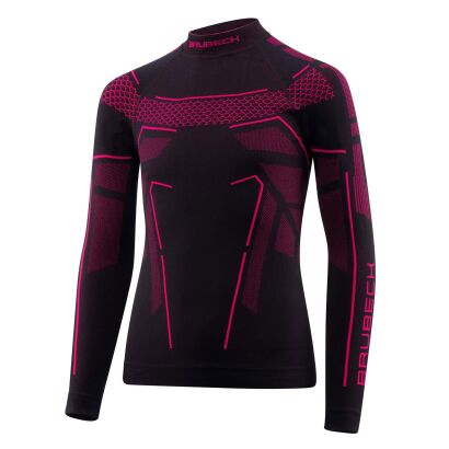 Bluza dziecięca termoaktywana THERMO JUNIOR Brubeck czarny/fuksja 140/146