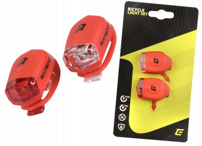 ZESTAW LAMPEK ROWEROWYCH DEMA EXTEND FROGGIES  - RED