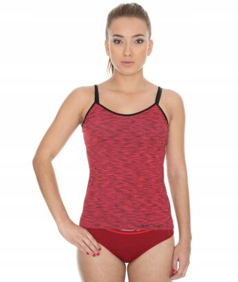Koszulka damska Camisola BRUBECK FUSION (CM10110) ciemnoczerwona L