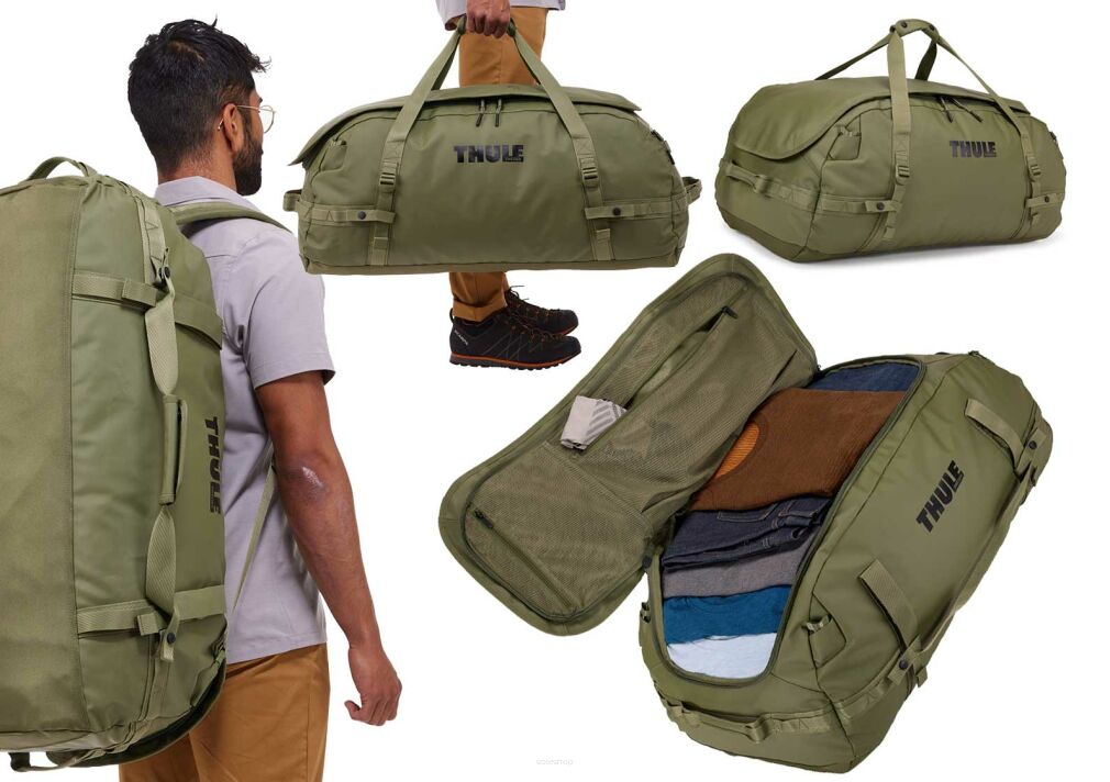 Torba podróżna turystyczna Plecak THULE CHASM Duffel 90L OLIVINE