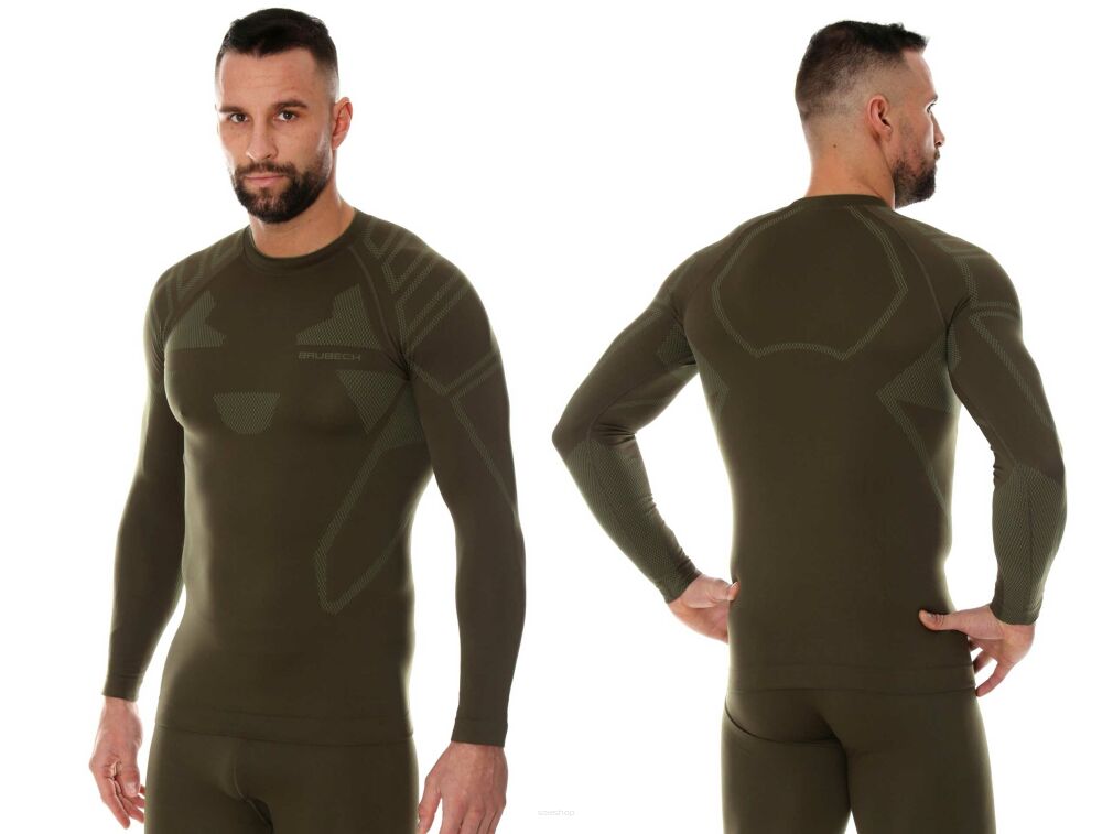 Koszulka termoaktywna męska Brubeck RANGER PROTECT khaki XXL
