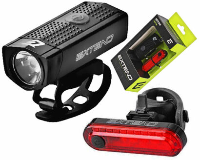 Lampki rowerowe EXTEND DEFCON 350/10lm Komplet USB